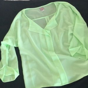 Neon green silk top